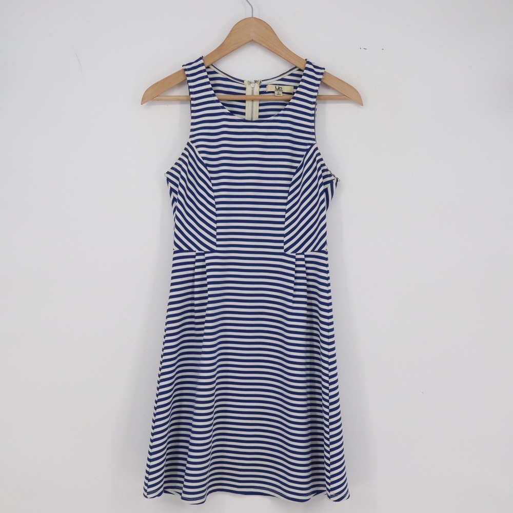 UO Los Angeles Dress Womens S Blue White Striped Sleeveless Good